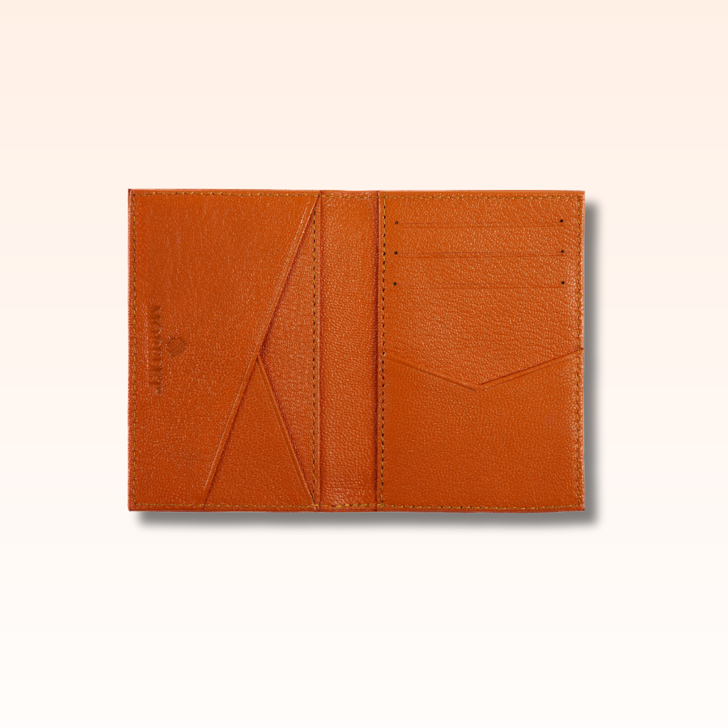 Compact Leather Wallet Orange - MORELET®