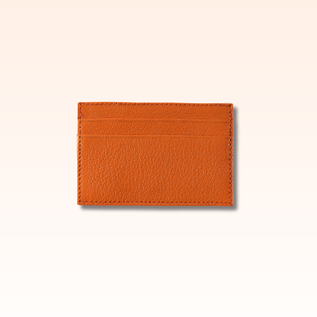 Leather Card Holder Orange - MORELET®