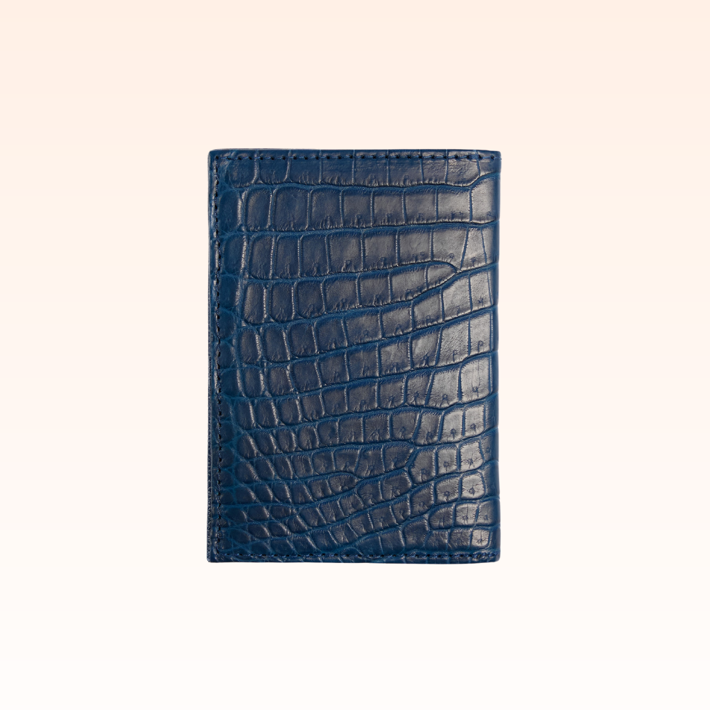 Compact Crocodile Wallet Admiral Blue - MORELET®