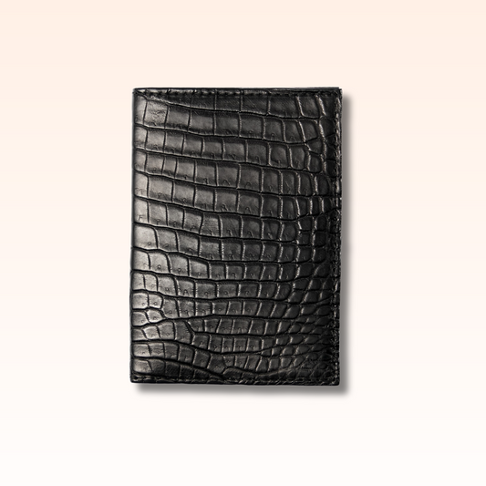 Compact Crocodile Wallet Black - MORELET®