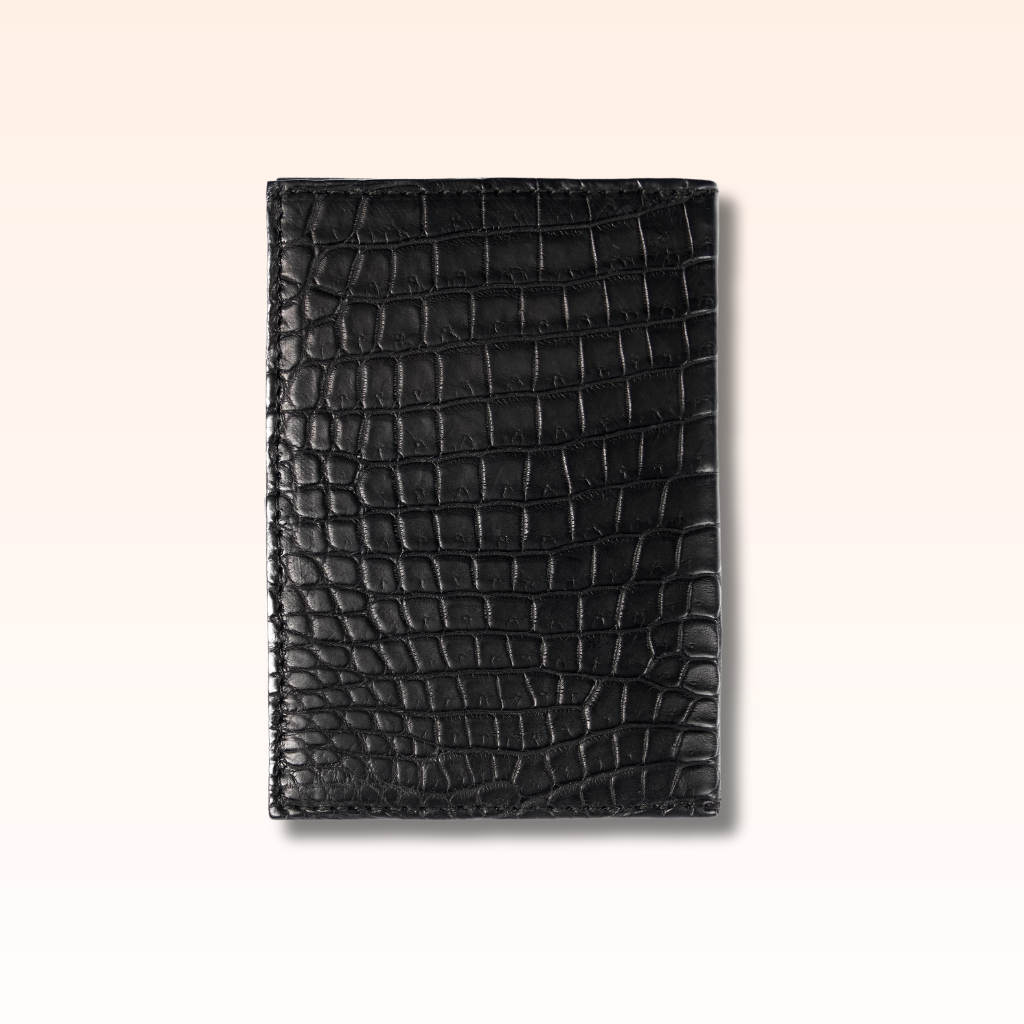 Compact Crocodile Wallet Black - MORELET®