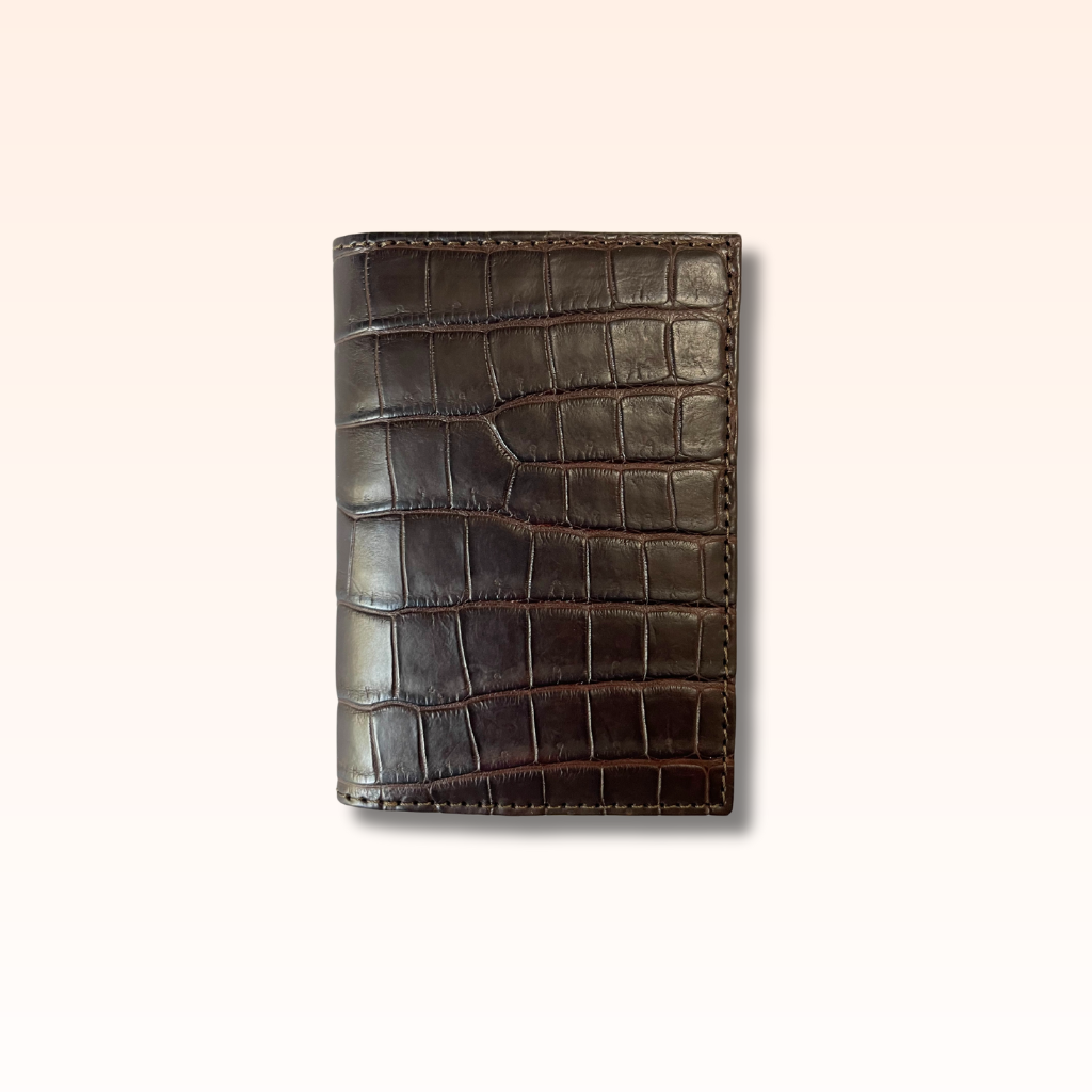 Compact Crocodile Wallet Chocolate - MORELET®