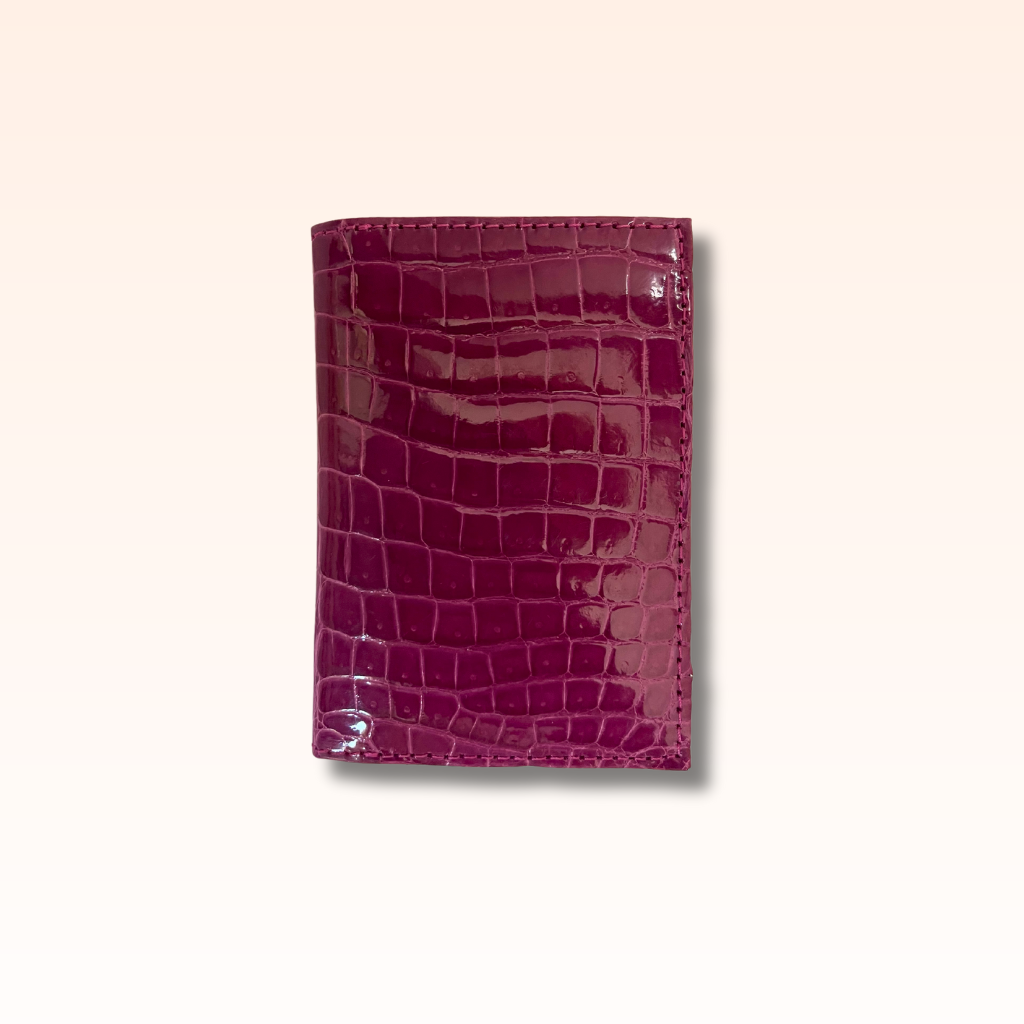 Compact Crocodile Wallet Magenta Glazed - MORELET®