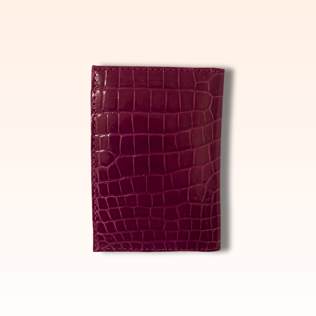 Compact Crocodile Wallet Magenta Glazed - MORELET®