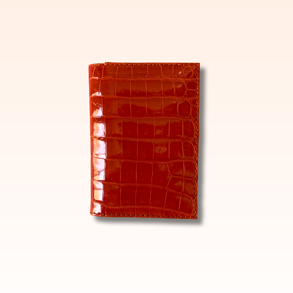 Compact Crocodile Wallet Mandarine Glazed - MORELET®
