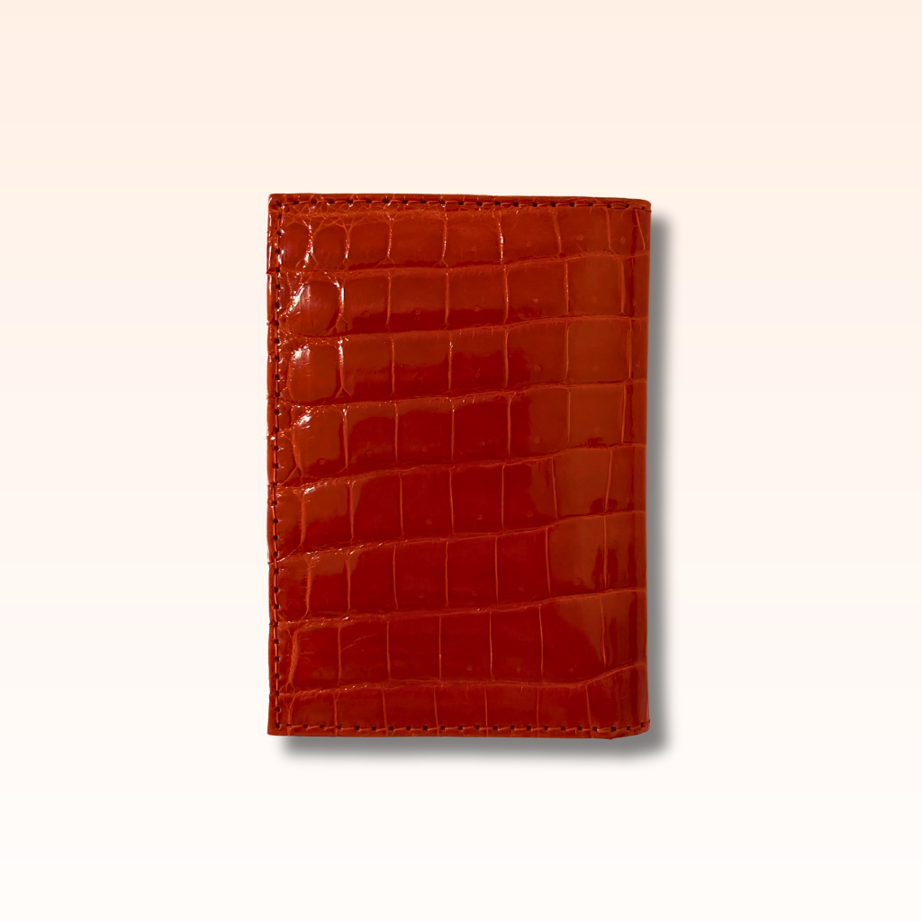 Compact Crocodile Wallet Mandarine Glazed - MORELET®
