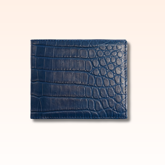 Bifold Crocodile Wallet Admiral Blue - MORELET®