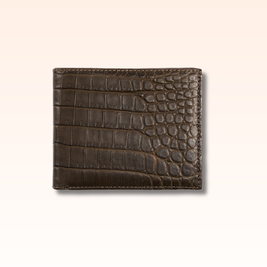 Bifold Crocodile Wallet Nicotine - MORELET®