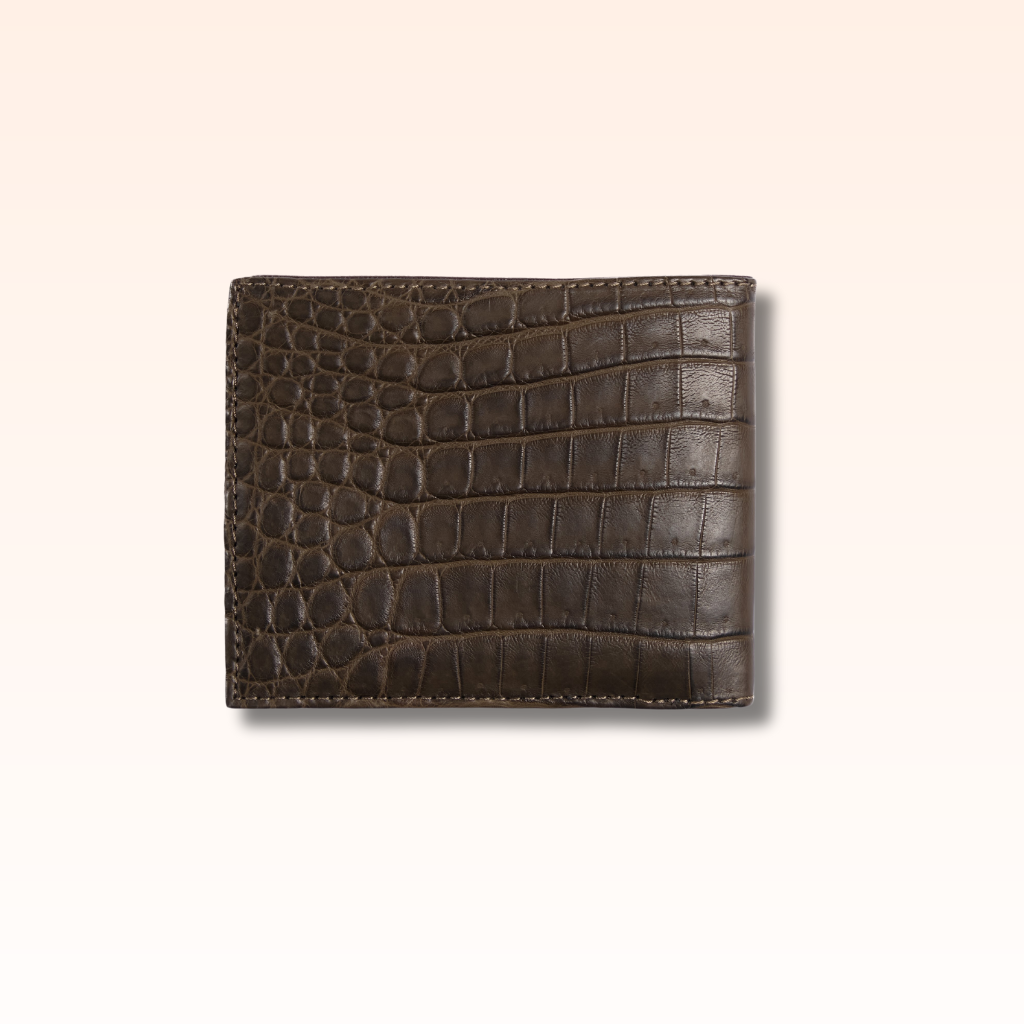 Bifold Crocodile Wallet Nicotine - MORELET®