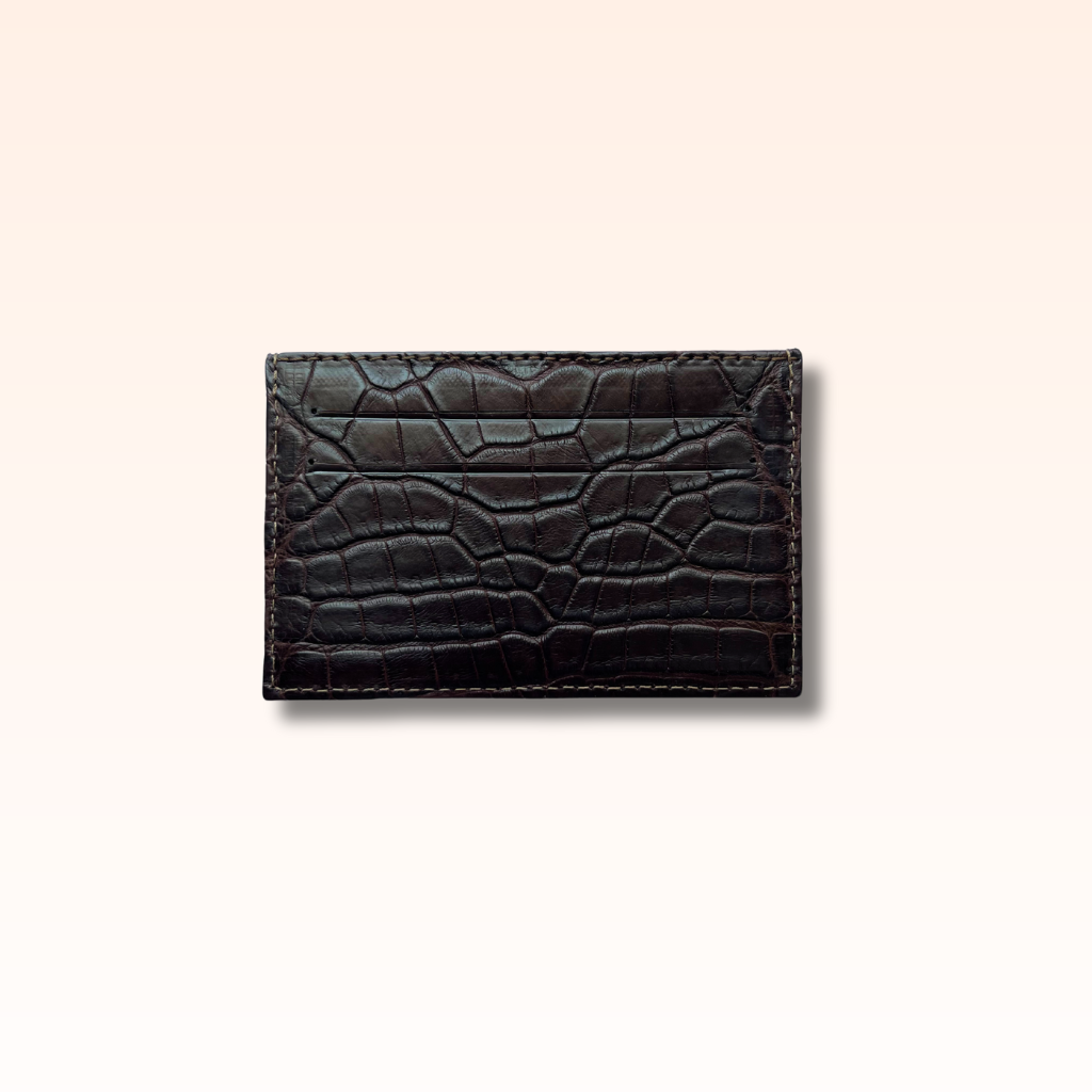 Crocodile Card Holder Chocolate