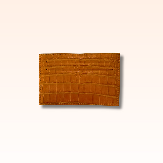Crocodile Card Holder Amber - MORELET®