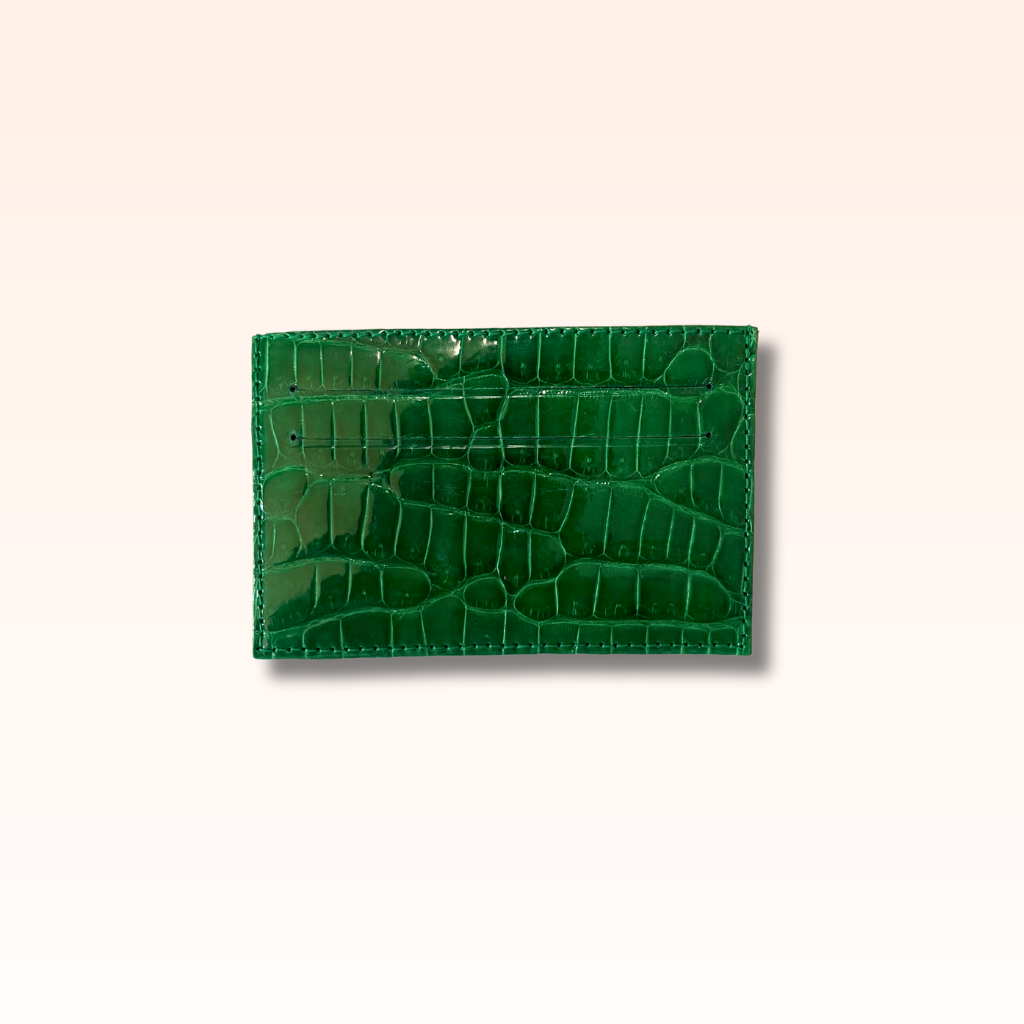 Crocodile Card Holder Kelly Green Glazed - MORELET®