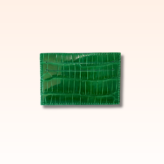 Crocodile Card Holder Kelly Green Glazed - MORELET®
