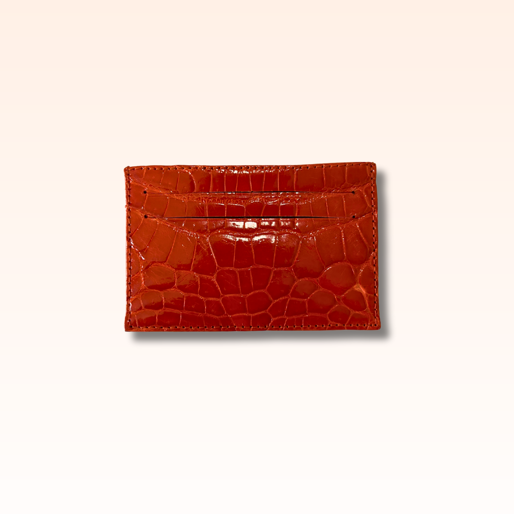 Crocodile Card Holder Mandarine Glazed