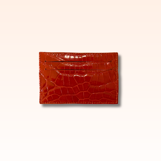 Crocodile Card Holder Mandarine Glazed