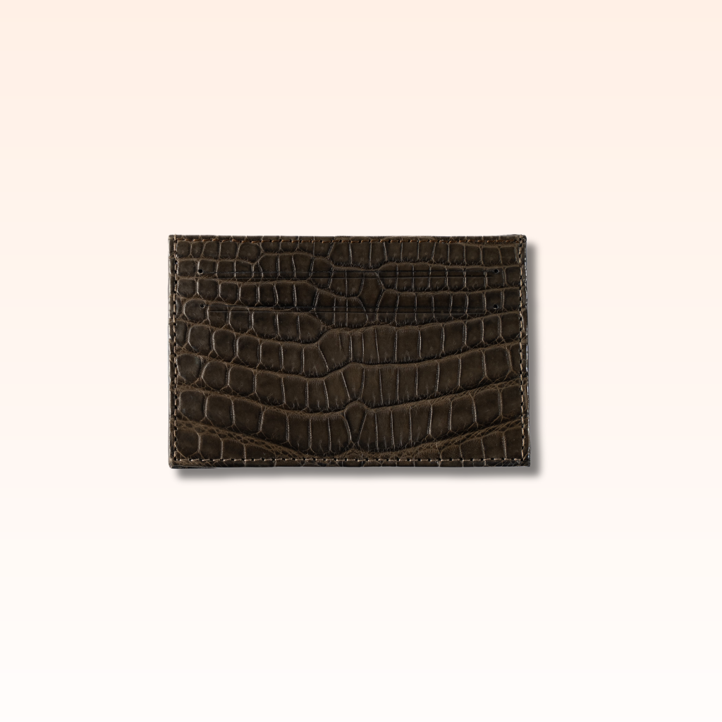 Crocodile Card Holder Nicotine - MORELET®