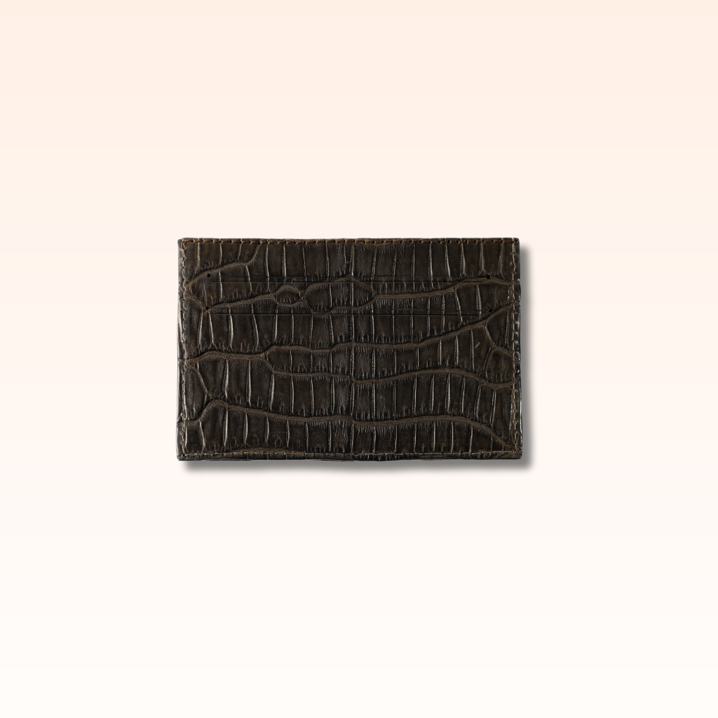 Crocodile Card Holder Nicotine - MORELET®