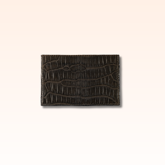 Crocodile Card Holder Nicotine - MORELET®