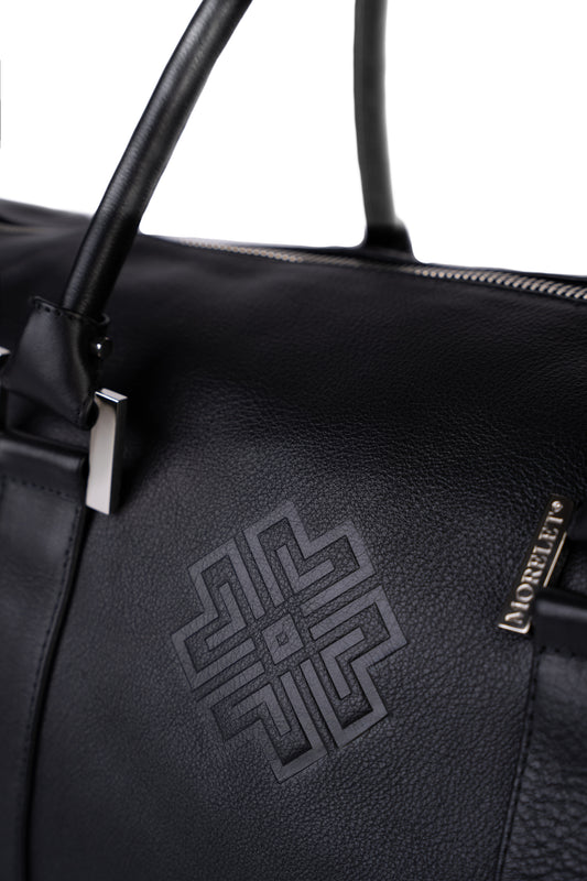 Duffel 55 - Leather Travel Bag Jet Black - MORELET®