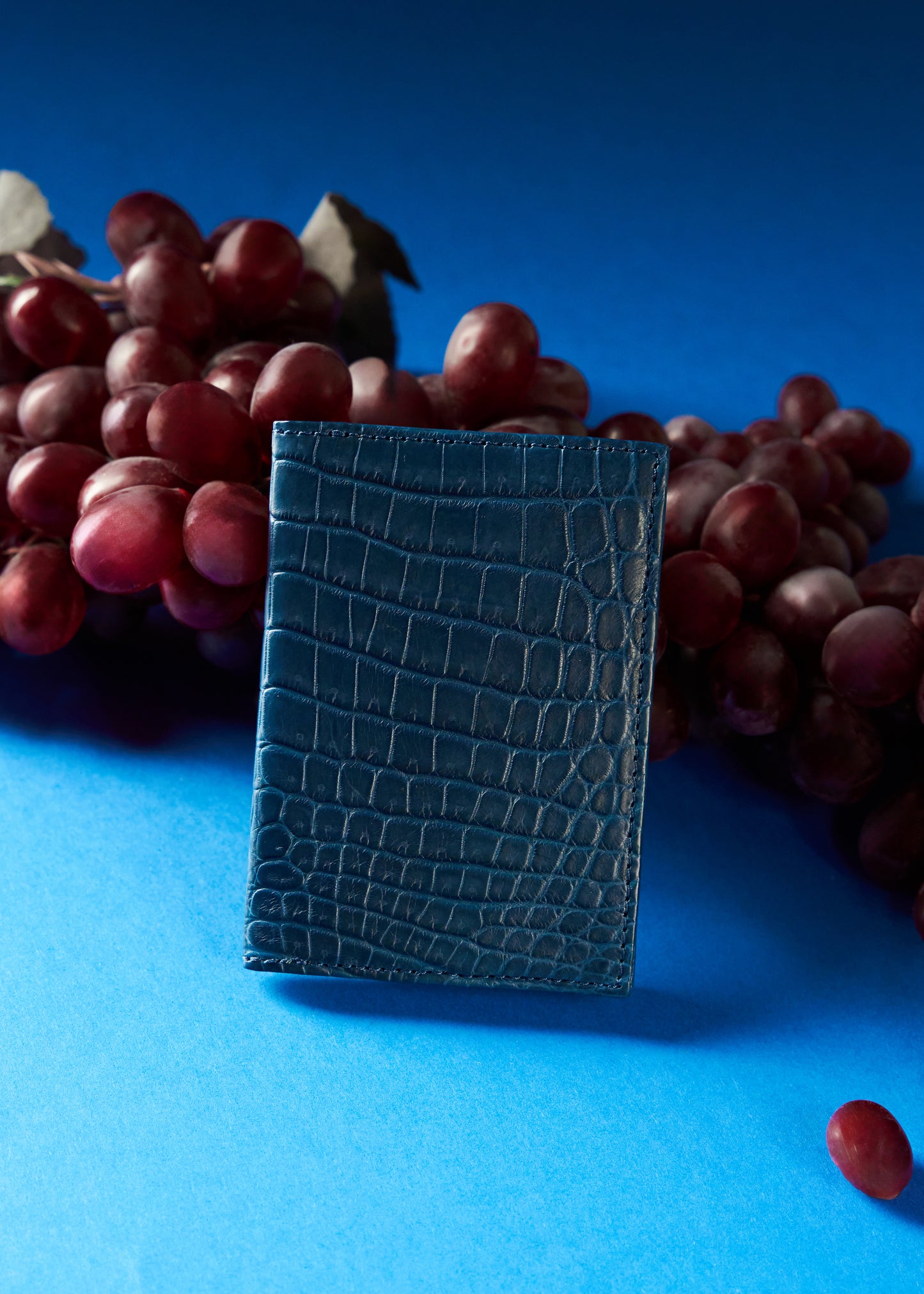 Compact Crocodile Wallet Admiral Blue - MORELET®