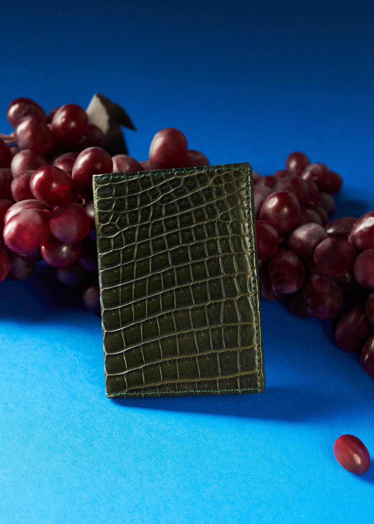 Compact Crocodile Wallet Olive - MORELET®