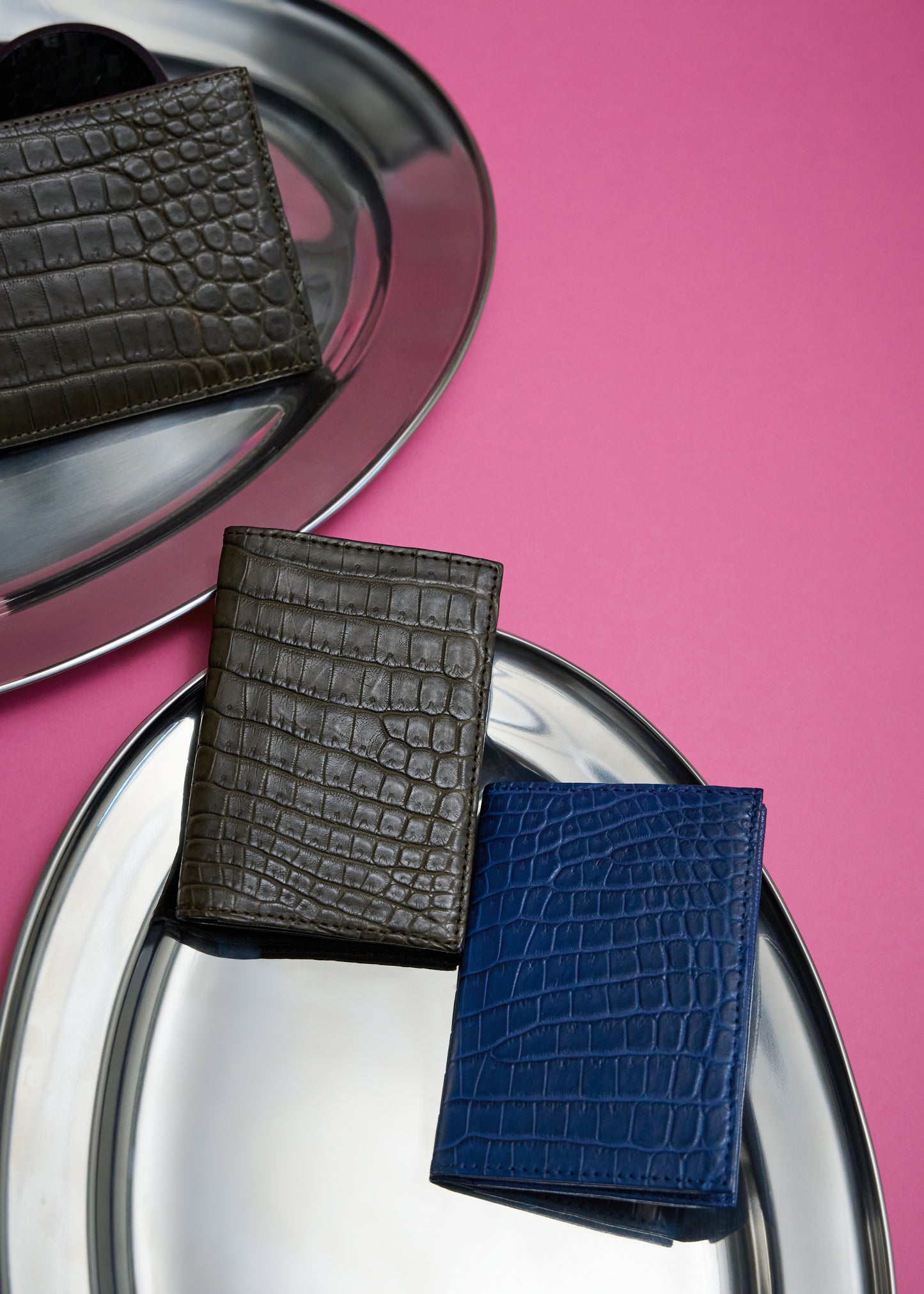 Compact Crocodile Wallet Admiral Blue - MORELET®
