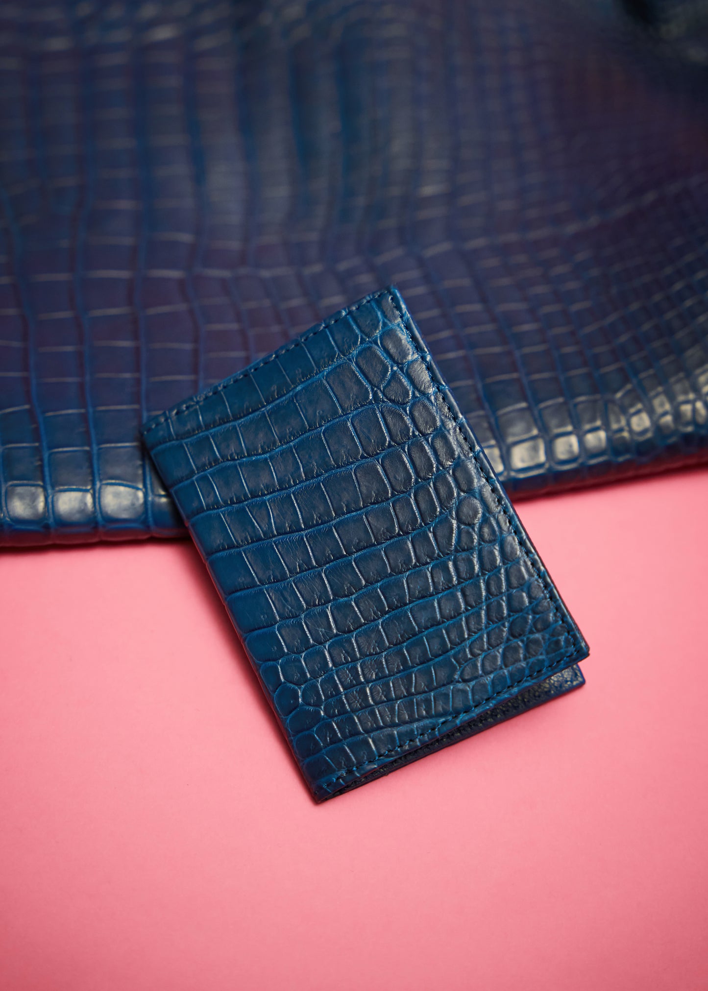 Compact Crocodile Wallet Admiral Blue - MORELET®