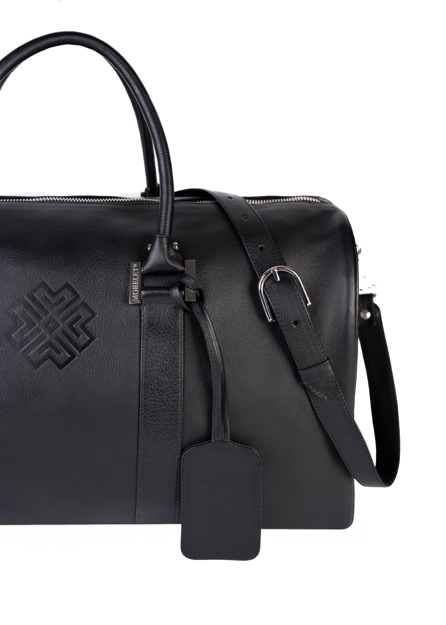 Duffel 55 - Leather Travel Bag Jet Black - MORELET®