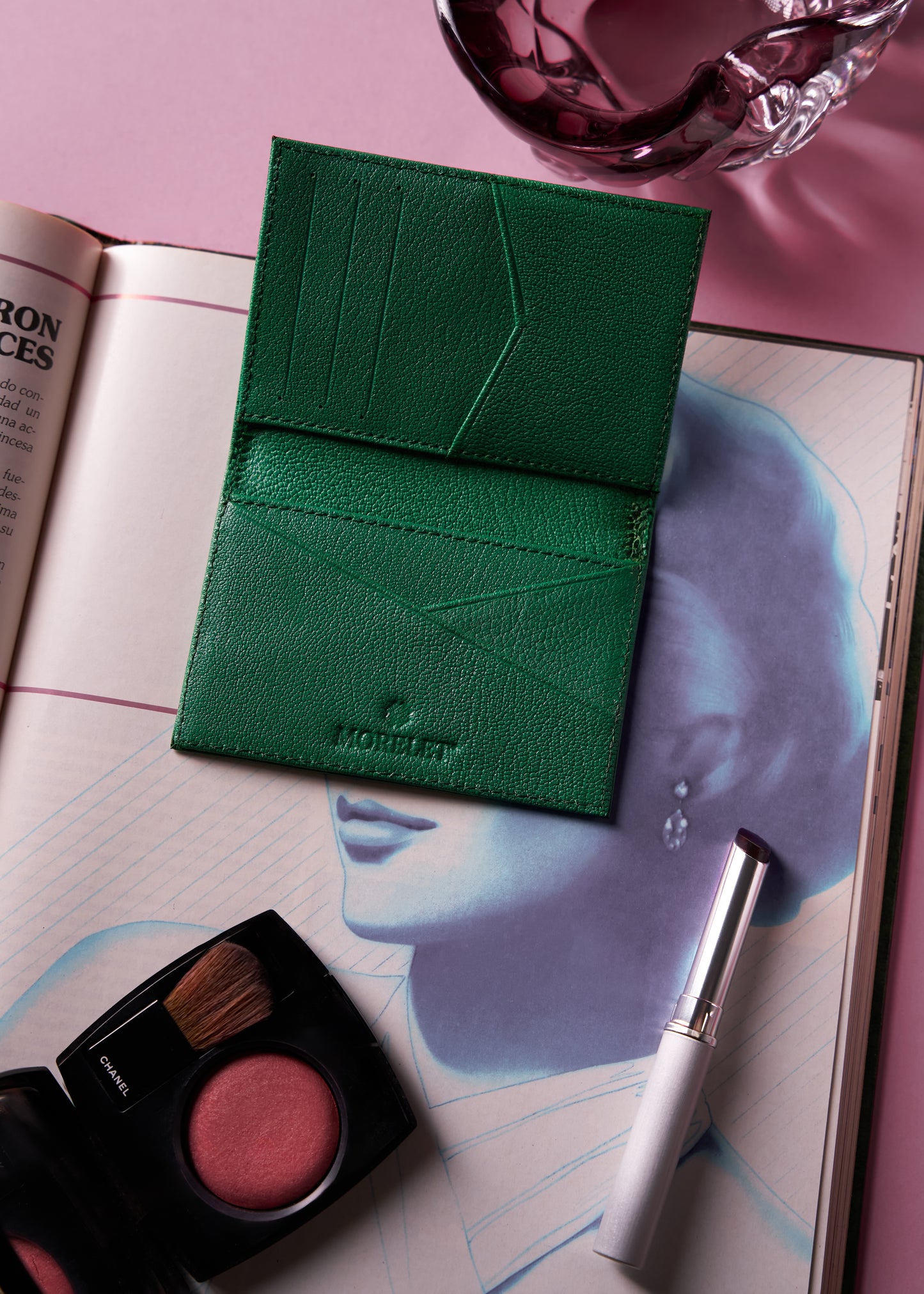 Compact Leather Wallet Vert - MORELET®
