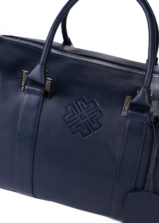Duffel 55 - Leather Travel Bag Midnight Blue - MORELET®