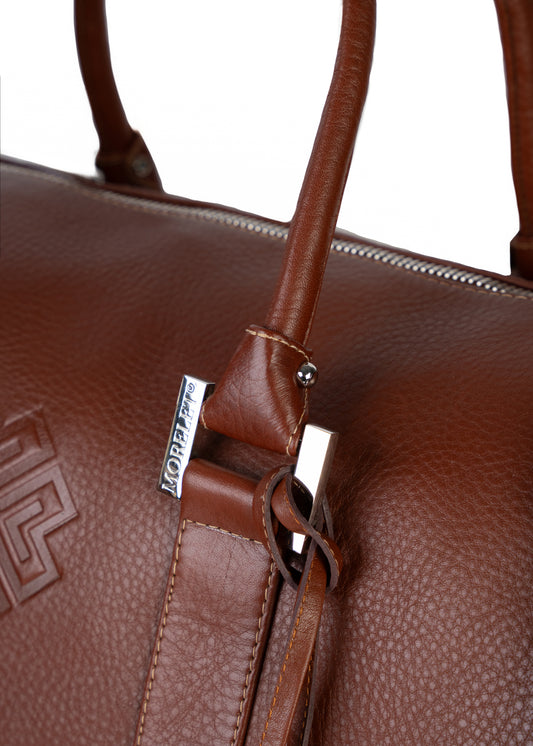 Duffel 55 - Leather Travel Bag Saddle Brown - MORELET®