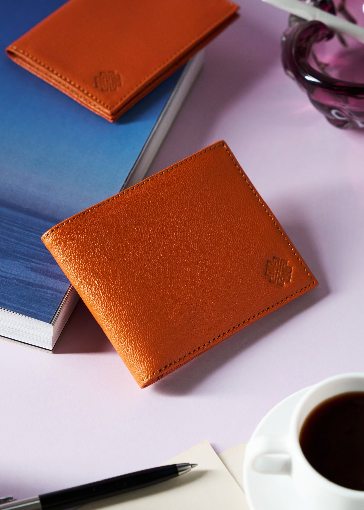 Bifold Leather Wallet Orange - MORELET®