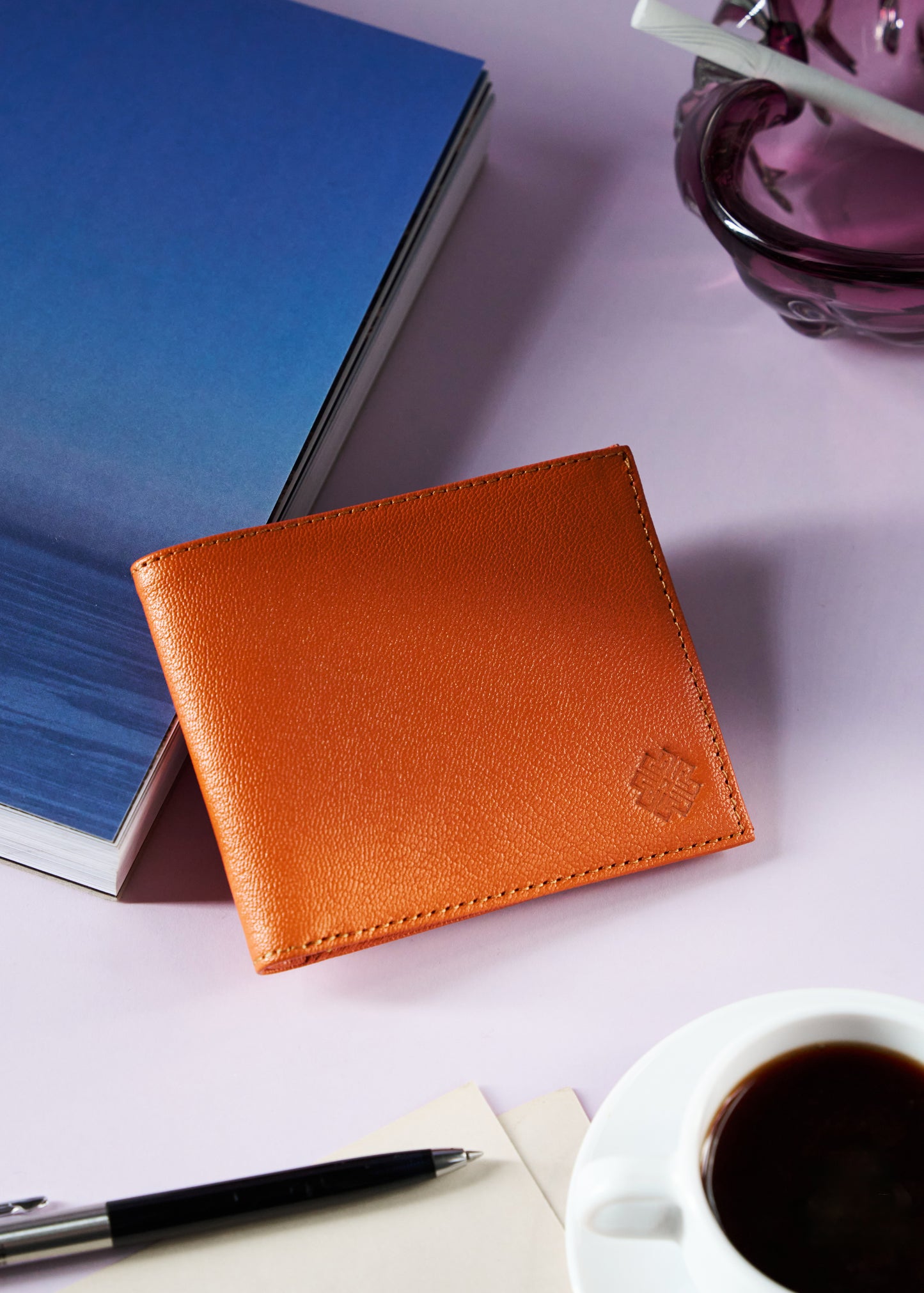 Bifold Leather Wallet Orange - MORELET®