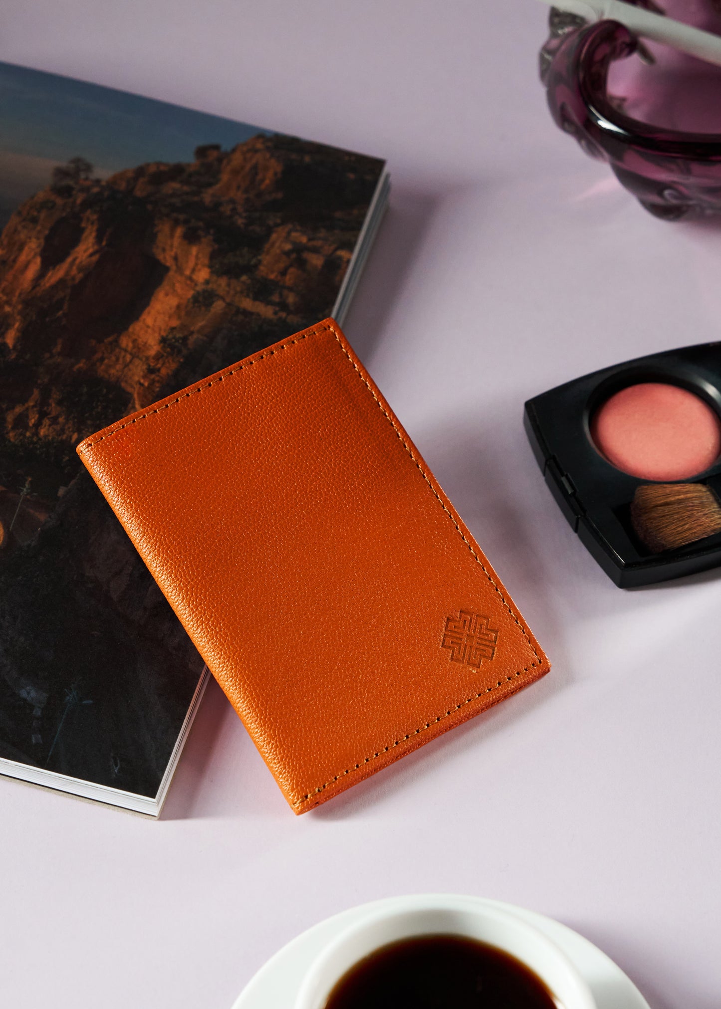 Compact Leather Wallet Orange - MORELET®