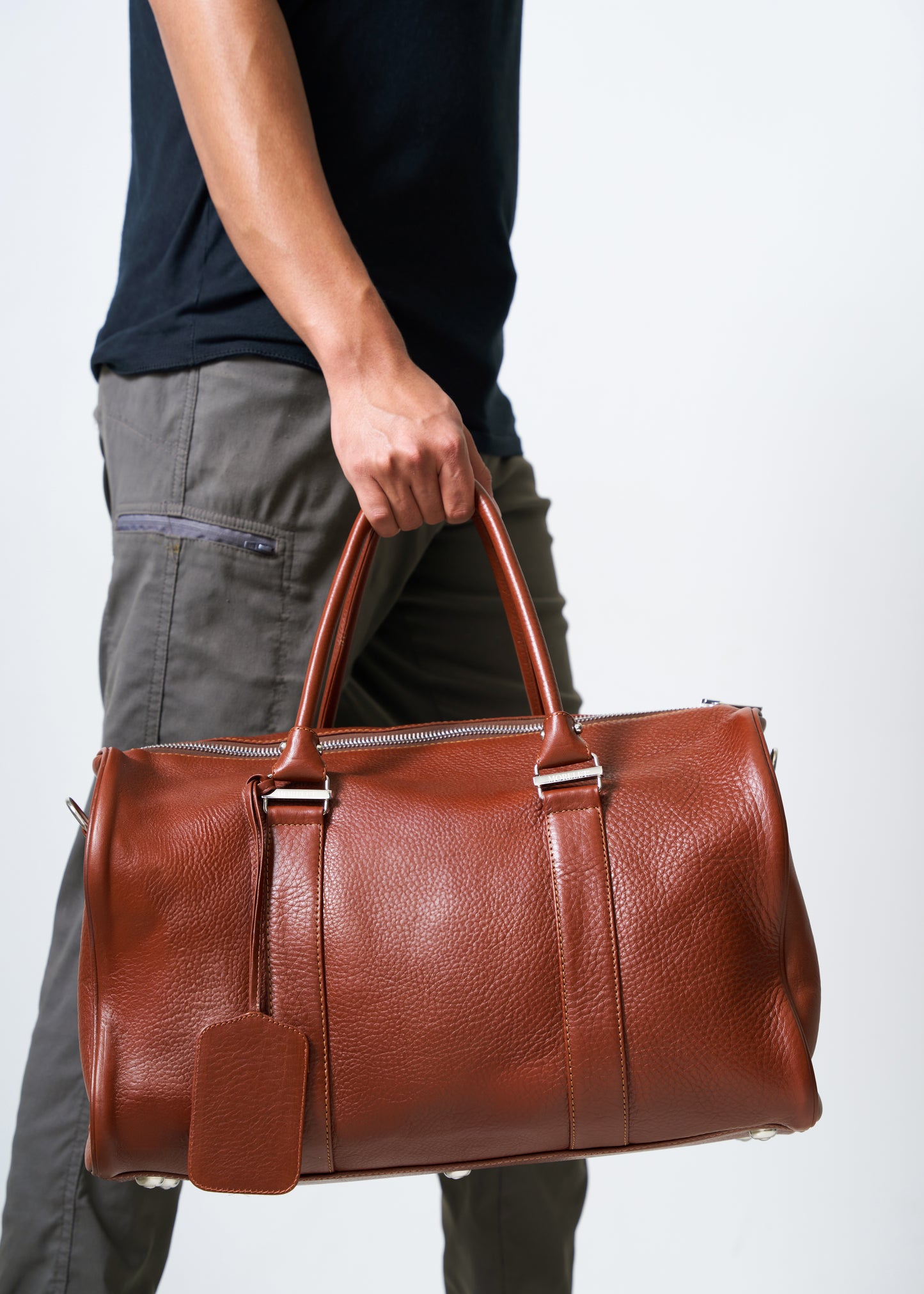 Duffel 55 - Leather Travel Bag Saddle Brown - MORELET®