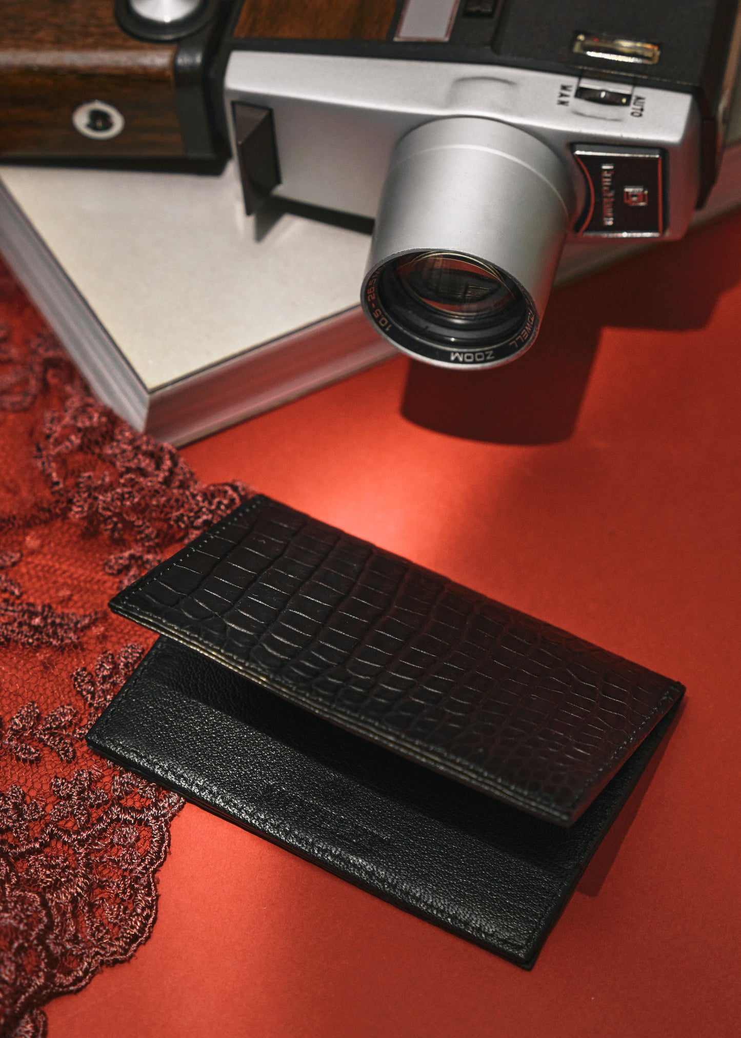 Compact Crocodile Wallet Black - MORELET®