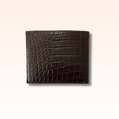 Bifold Crocodile Wallet Chocolate - MORELET®
