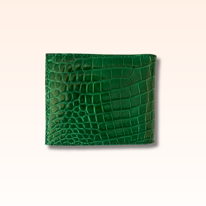 Bifold Crocodile Wallet Kelly Green Glazed - MORELET®