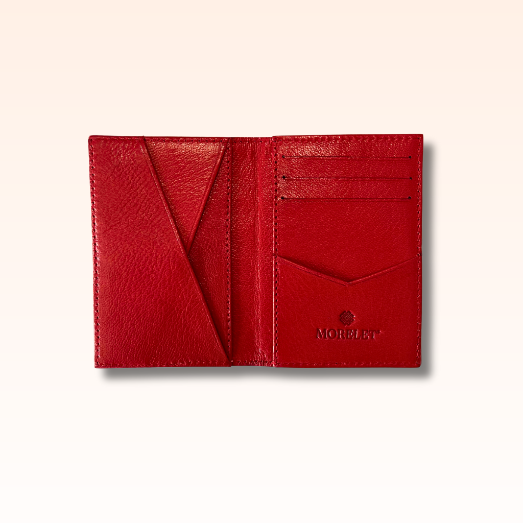 Compact Crocodile Wallet Apple Red - MORELET®