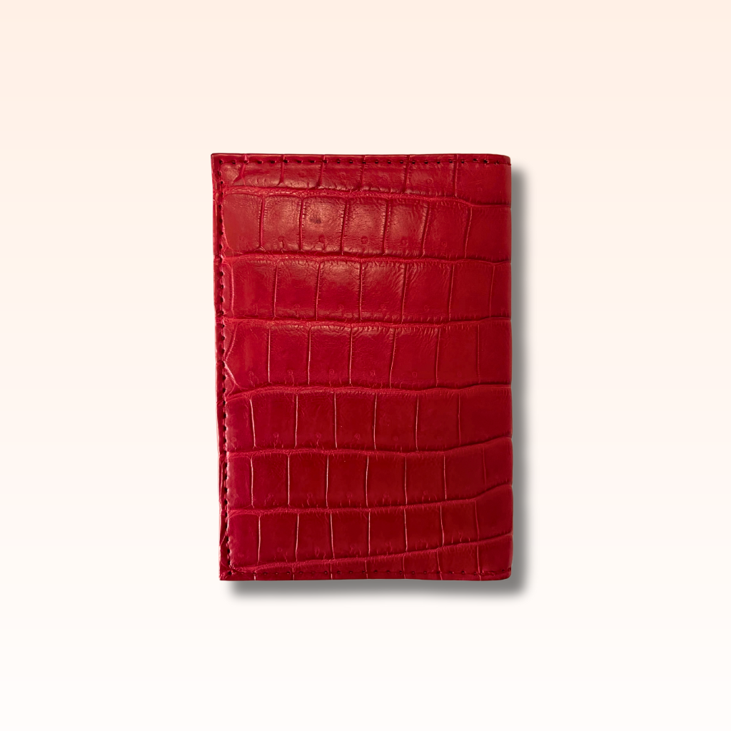 Compact Crocodile Wallet Apple Red - MORELET®